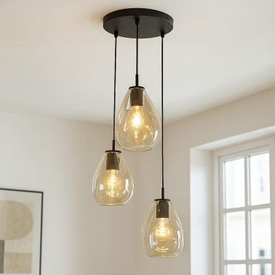 Design lampa wiszaca bursztynowa, Evito