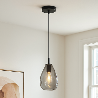Design lampa wiszaca szara, Evito