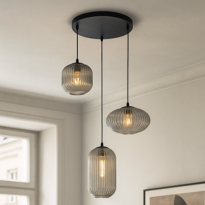 Retro lampa wiszaca szara, Charlois