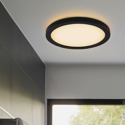 Plastikowa lampa łazienkowa sufitowa czarna, Shivani, 15W, 3000K LED, IP44