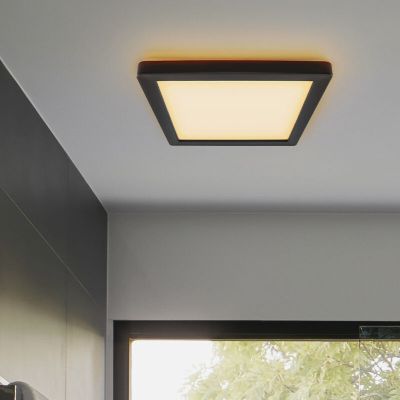 Plastikowa lampa łazienkowa sufitowa czarna, Shivani, 8W, 3000K LED, IP44