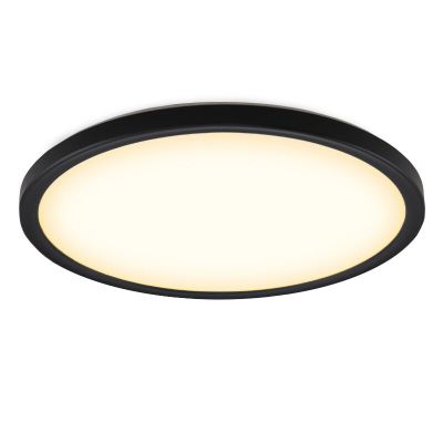 Plastikowy plafon sufitowy czarny, Shona, 22W, 3000K LED, ściemniana w 3 krokach