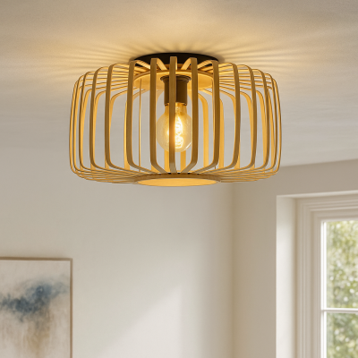 Bambusowa lampa sufitowa brązowa, Tina