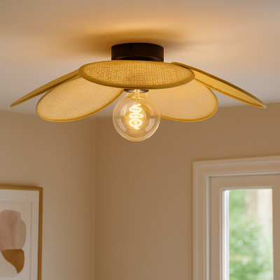 Rattanowa lampa sufitowa brązowa, Rowen