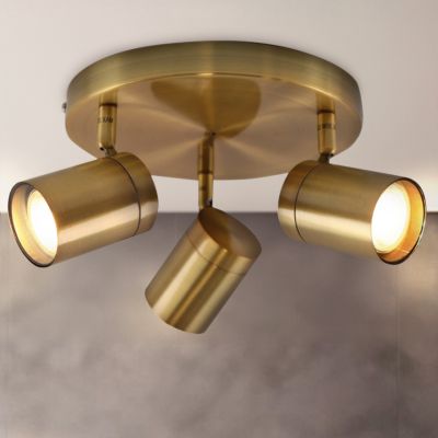 Nowoczesna lampa łazienkowa sufitowa mosiądz, Ciara, IP44