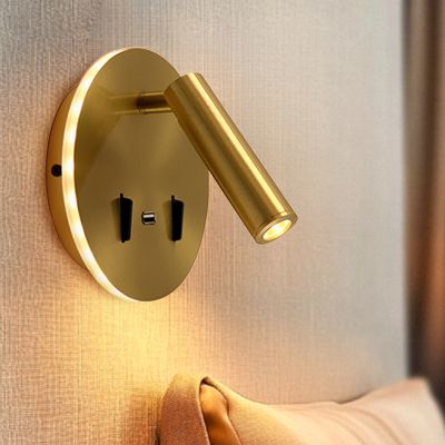 Nowoczesny kinkiet złoty, Alec, 9W, 3000K LED, z przełącznik