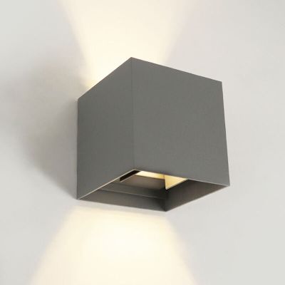 Nowoczesny kinkiet up down szary, Dion, 6W, 3000K LED, IP65