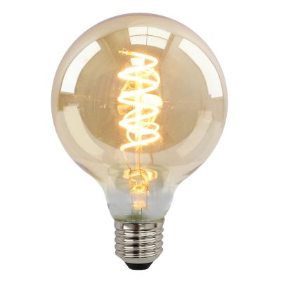 Ściemnialna żarówka LED Olucia E27, Tuelo, G95, 4w, szkło bursztynowe, 2200k