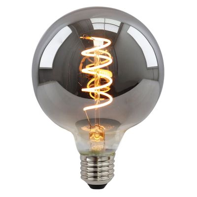 Ściemnialna żarówka LED Olucia E27, Tuelo, G95, 4w, przydymione szkło, 2200k