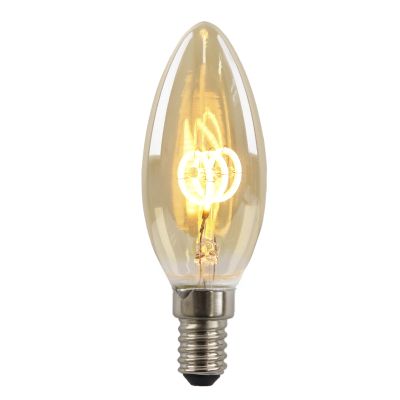 Olucia żarówka świecowa LED E14 ściemnialna Tuelo, bursztyn, 2W, 2200K