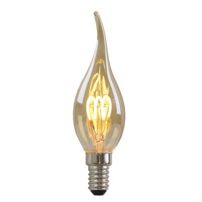 Olucia żarówka świecowa LED E14 ściemnialna Tuelo, bursztyn, 2W, 2200K