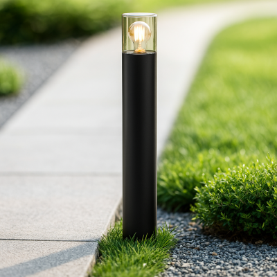 Nowoczesna lampa zewnętrzna czarna, Sanel, IP44