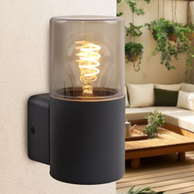 Nowoczesna lampa zewnętrzna czarna, Sanel, IP44