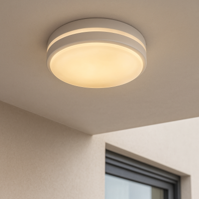 Plastikowa lampa zewnętrzna biała, James, IP54