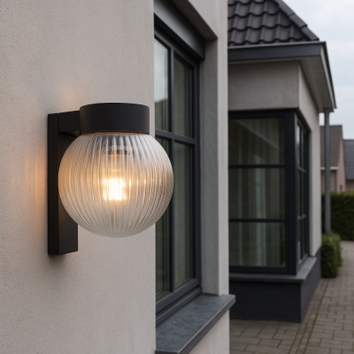 Aluminiowa lampa zewnętrzna czarna, Chris, IP44