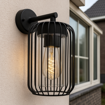 Nowoczesna lampa zewnętrzna czarna, Enya, IP44