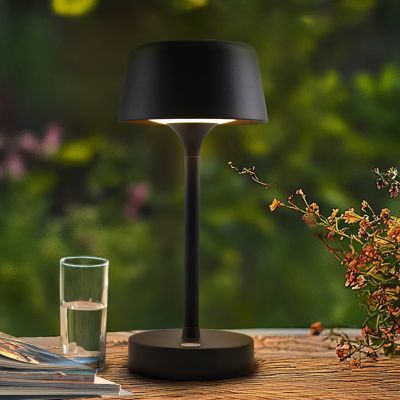 Nowoczesna lampa stołowa ogrodowa czarna, Emily, 3W, 3000K LED, IP44, ściemniana w 3 krokach