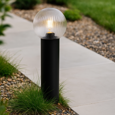 Aluminiowa lampa zewnętrzna czarna, Chris, IP44