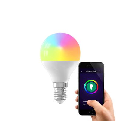 Ściemnialna inteligentna lampa kulowa E14, 5w, RGBW