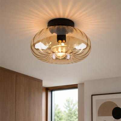 Retro lampa sufitowa bursztynowa, Diane