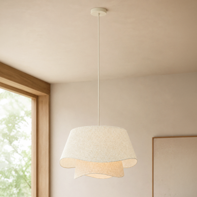 Rustykalna lampa wisząca beżowa, Mimi
