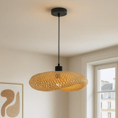 Bambusowa lampa wisząca brązowa, Sezen