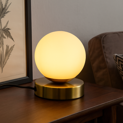 Design lampa stołowa biała, Stacy, z przełącznik