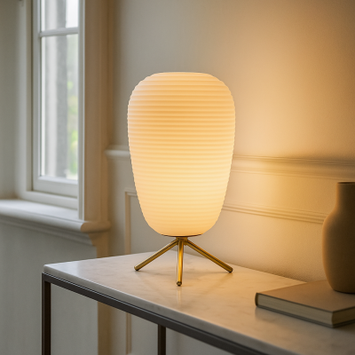Nowoczesna lampa stołowa biała, Davide, z przełącznik