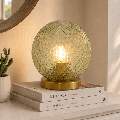 Retro lampa stołowa zielona, Johnson, z przełącznik