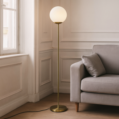 Design lampa stojąca biała, Dolf, z przełącznik