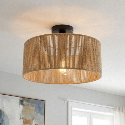 Rustykalna lampa sufitowa brązowa, Selena