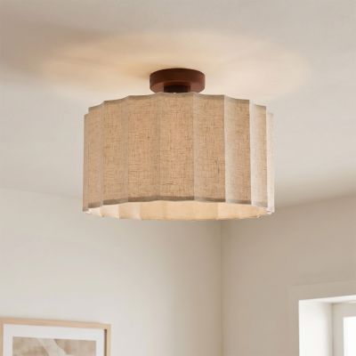 Rustykalna lampa sufitowa beżowa, Loulou