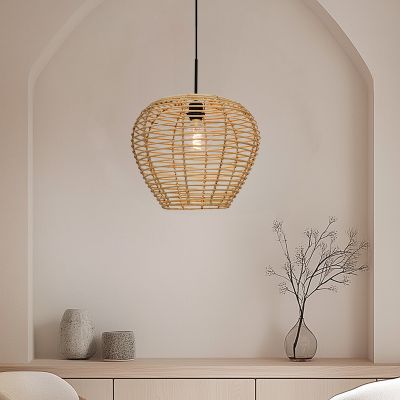 Rattanowa lampa wisząca brązowa, Irene