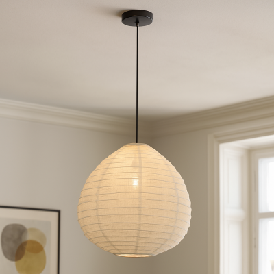 Rustykalna lampa wisząca beżowa, Leila