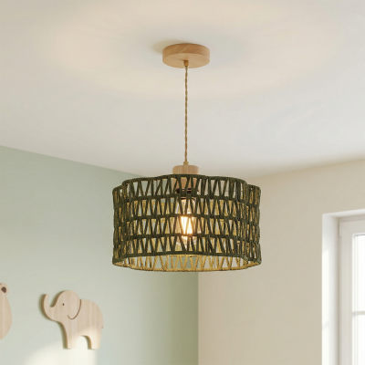 Rustykalna lampa wisząca zielona, Mickey