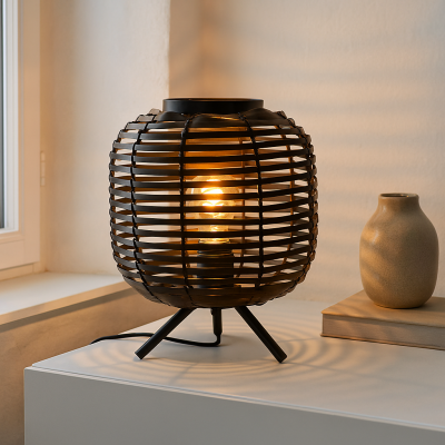 Industrialna lampa stołowa czarna, Pinar, z przełącznik