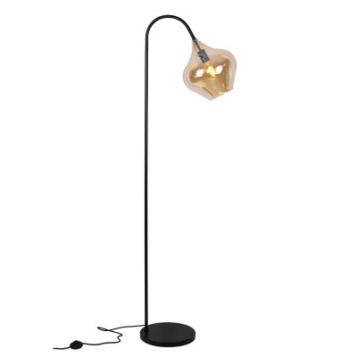 Design lampa stojąca bursztynowa, Sophia, z przełącznik