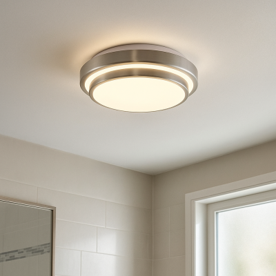 Nowoczesna lampa łazienkowa sufitowa niklowa, Jaro, 12W, 3000K LED, IP44