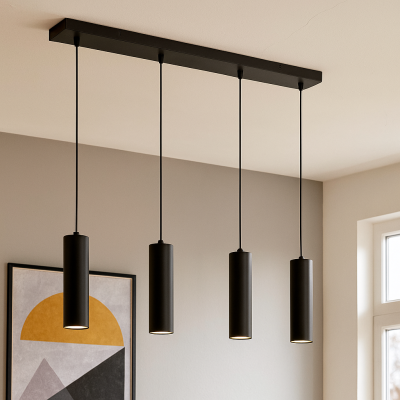 Nowoczesna lampa wisząca nad stół do jadalni czarna, Carlos