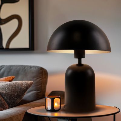 Nowoczesna lampa stołowa czarna, Isha, z przełącznik