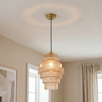 Retro lampa wisząca bursztynowa, Paris