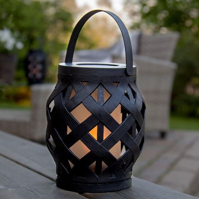 Plastikowa lampa stołowa ogrodowa czarna, Alkan, 0,15W, 3000K LED, IP44