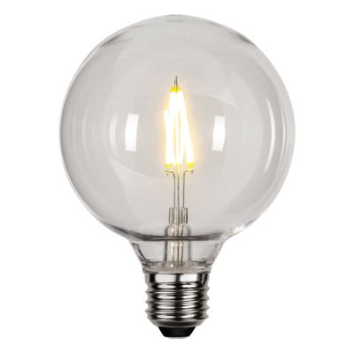 Plastikowa lampa G95 E27 do użytku na zewnątrz, 2700K, przezroczysta