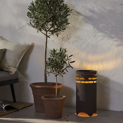 Plastikowa lampa stołowa ogrodowa brązowa, Aidan, 0,3W, 3000K LED, IP44