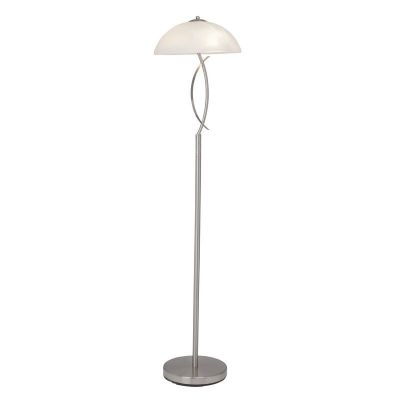 Szklana lampa stojąca chromowana, Ishara, z przełącznik