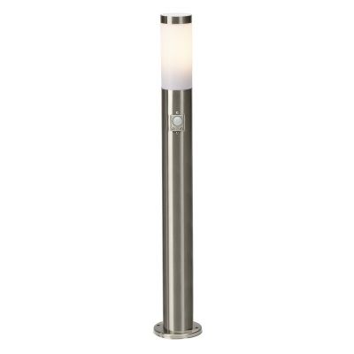 Plastikowa lampa podłogowa zewnętrzna z czujnikiem ruchu chromowana, Tom, IP44