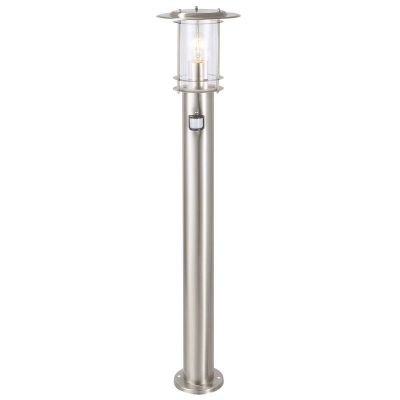 Metalowa lampa podłogowa zewnętrzna z czujnikiem ruchu chromowana, Shamayra, IP44