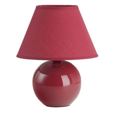 Ceramiczna lampa stołowa czerwona, Pilar, z przełącznik