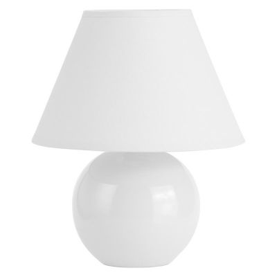 Ceramiczna lampa stołowa biała, Pilar, z przełącznik