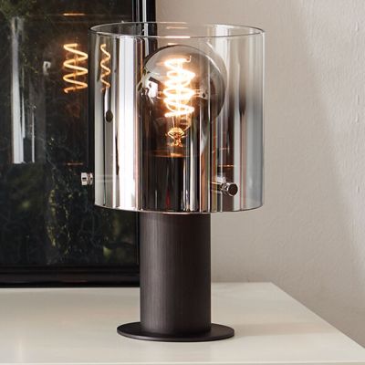 Design lampa stołowa brązowa, Nour, z przełącznik